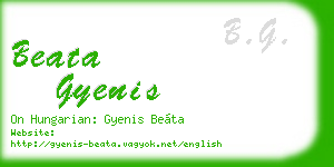 beata gyenis business card